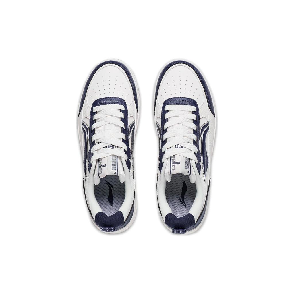 Li Ning Tian Ji 2.0 Synthetic Leather Non-Slip Wear-Resistant Low-Top Skate Shoes Men Sneakers White Blue AGCT211-3