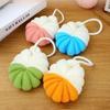 Pumpkin Shape Bath Ball Large Two Tone Minimalist Super Soft Foaming Exfoliating Sponge for Bathroom and Shower