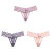 TERMEZY 3Pcs/Lot Women Sexy Panties Lace Low-waist G String Hollow Thong Pants Soft Thin Briefs Comfort Breathable Underpants