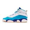 Air  6 Rings Synthetic Leather TPU Trendy Sports High-Top Kids Basketball Shoes Kids Sneaker White Blue 323399-105