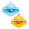 Interactive Cat Puzzle Feeder Toy Flying Saucer Design Treat Dispensing Slow Feeder with Adjustable Outlet for Indoor Cats