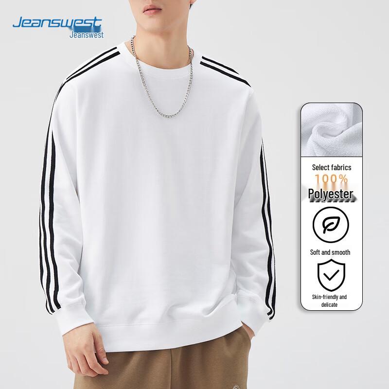 JEANSWEST Мужской повседневный свитшот с круглым вырезом, однотонный, с длинным рукавом