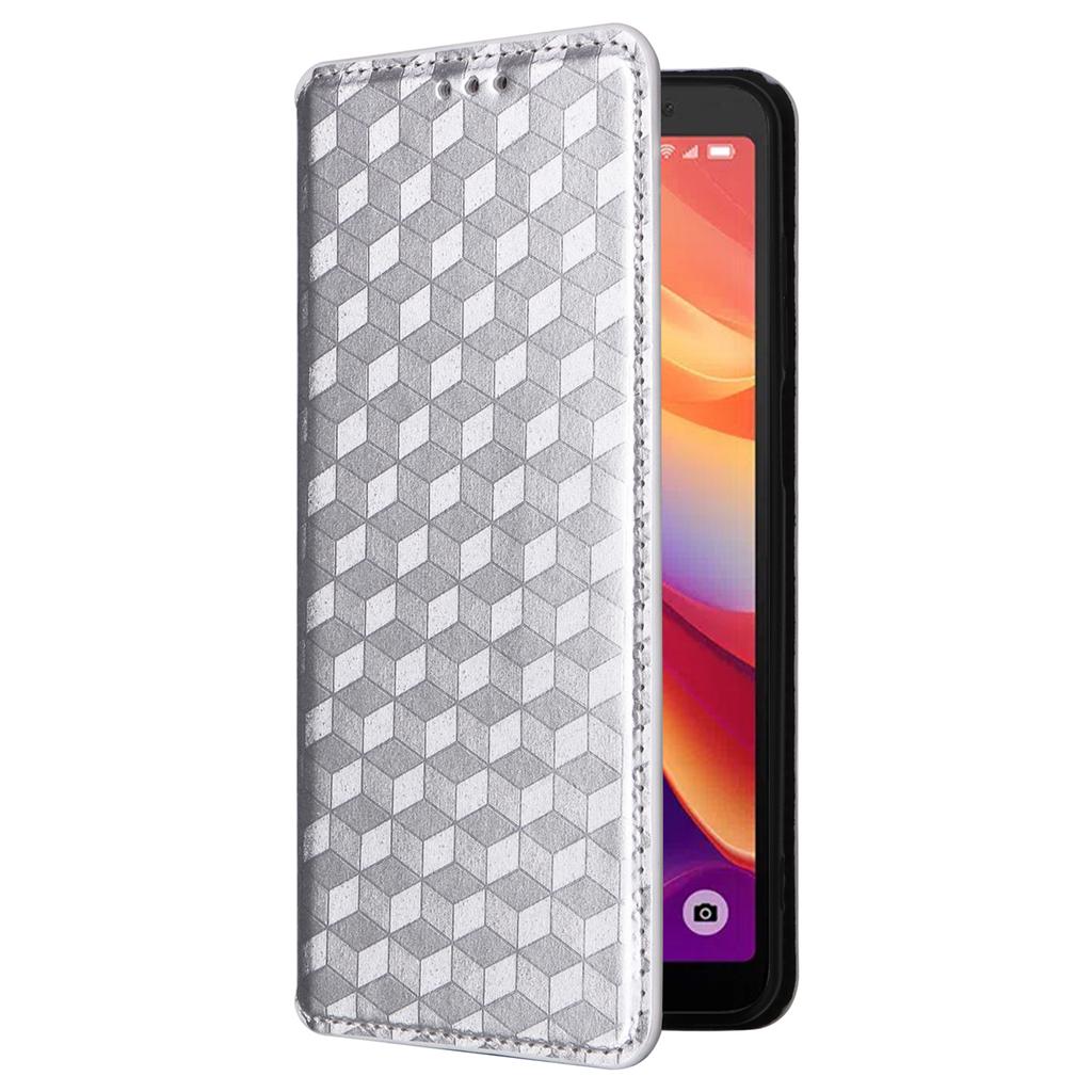 For TCL 501 T433D Case Rhombus Imprinted Phone Cover with Wallet Card Slots