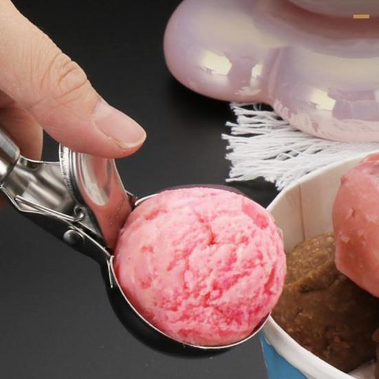 Ice Cream Scoop with Trigger Steel Non-Stick Ice Cream Scooper Stainless Easy To Clean