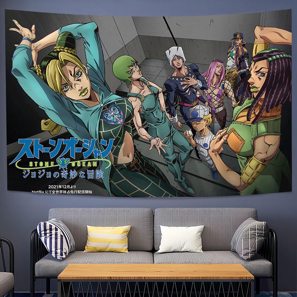 Тканевое панно с тематикой аниме JoJo's Bizarre Adventure, Хиппи-настенный декор, Эстетичное украшение стены для общежития, спальни