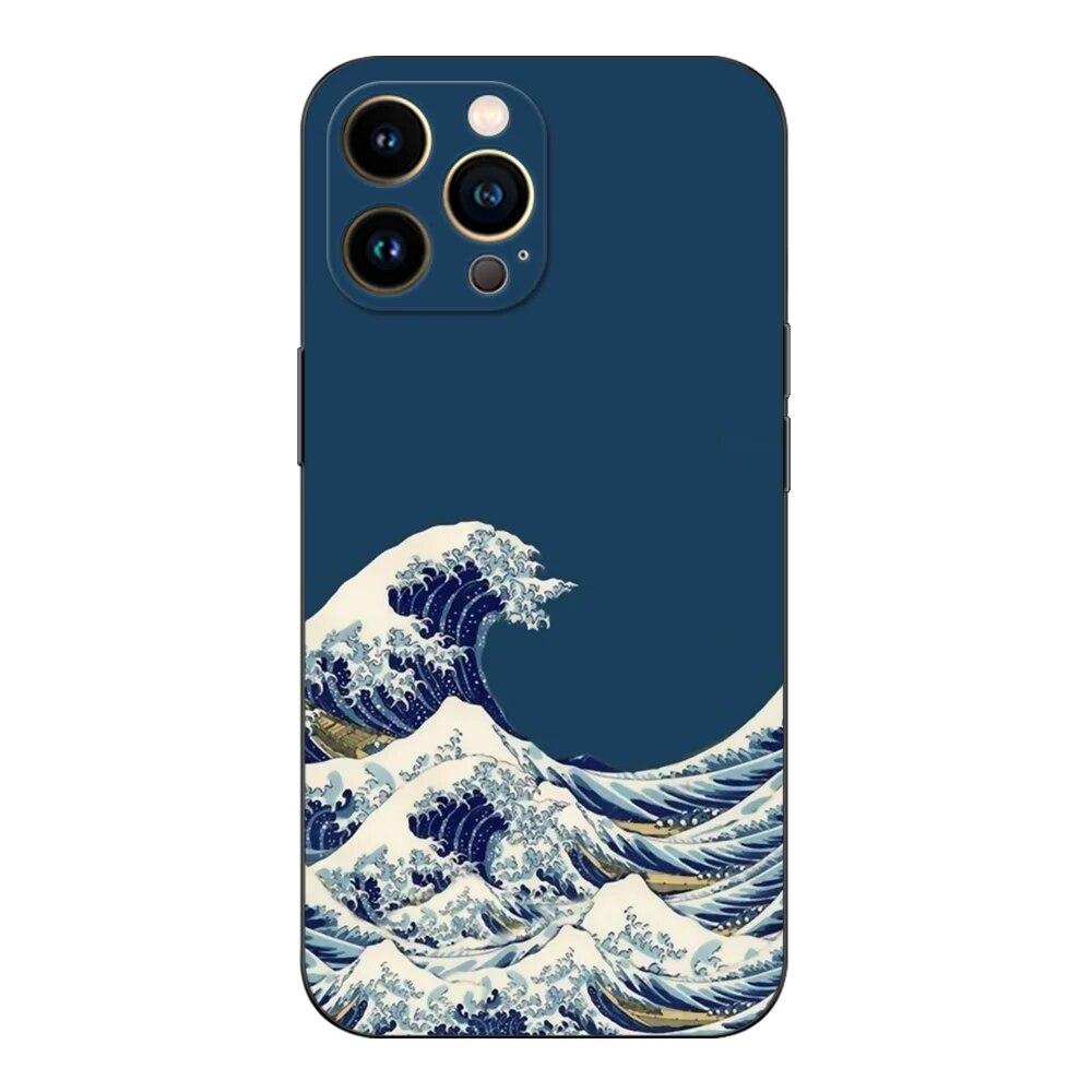 Чехол для телефона с мультяшной волной для iPhone Samsung Galaxy Redmi Xiaomi Oppo OnePlus Note SA 7 8 9 10 11 12 13 14 20 21 22 23 53 54 Pro Max Ultra TPU Soft
