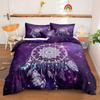 Dream Catcher Printed Duvet Set Bohemian Feather Design Bedding Set Three-Piece Set