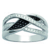 Silver Ring 'Romy' Black White (rhodium) - 9 Mm