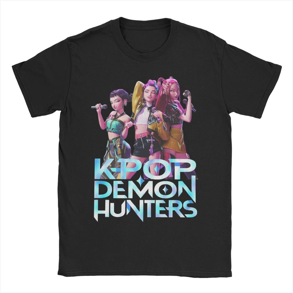Kpop Demon Hunters Zoey Huntrix TShirts for Men Women Vintage Cotton Tees Crew Neck Short Sleeve T Shirts Gift Idea Tops