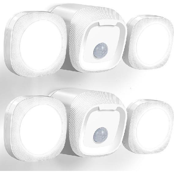 Battery-Operated Motion Sensor Lights Outdoor, Wireless LED Flood with Detector Activated Security Lightfor Outside House Garage, Battery Operated