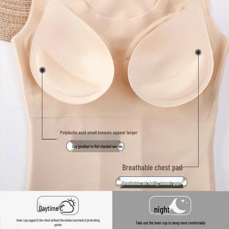 Postpartum Slimming Waist Trainer Bra Vest with Chest Pads and Anti-Hunchback Support