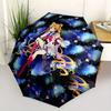 Аниме Футболка Сейлор Мун Милый Кот и Магическая Девушка Дизайн Зонт, Компактный Складной Зонт-Трость 3 Сложения для Мужчин и Женщин,S82