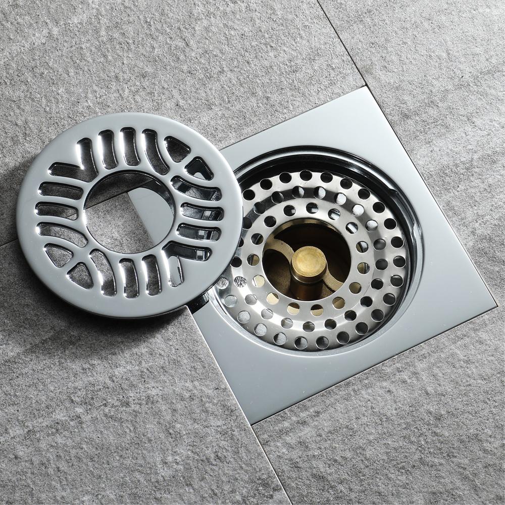 Beyoon Modern Rectangle Bathroom Accessories 4 Inch Anti-odor Shower Chrome Washing Drain Washing Machine Floor Drain HIDL117-3B