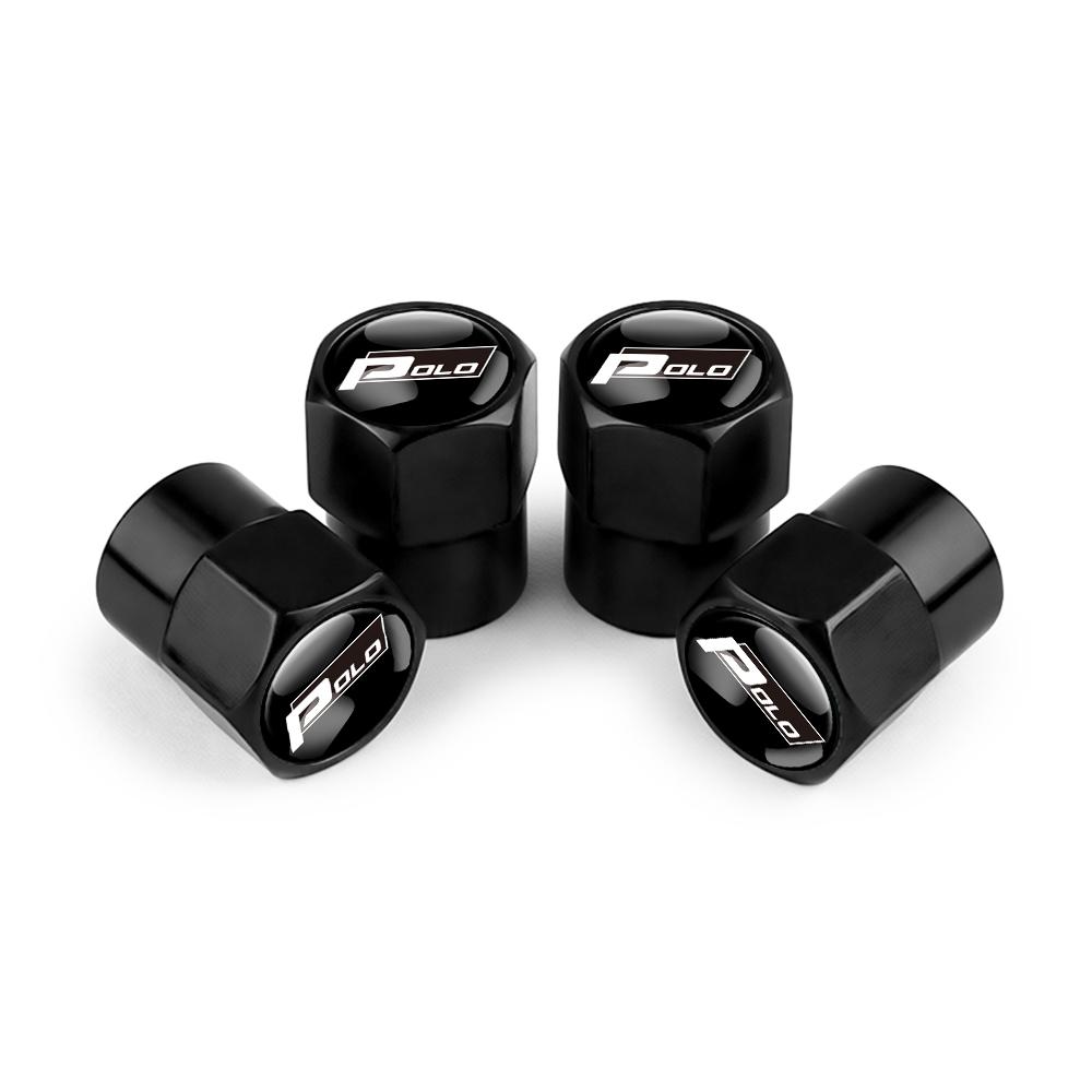 CAT1 Volkswagen Golf Rline Polo GTI R Badge 4Pcs Metal Car Wheel Tire Valve Caps Cover Accessories for VW Jetta Touareg CC Passat MK7