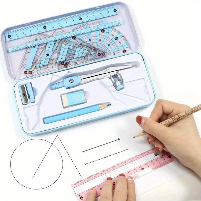 8 шт./компл., набор карандашей для компаса, канцелярские принадлежности для геометрического и математического рисования, школьные принадлежности