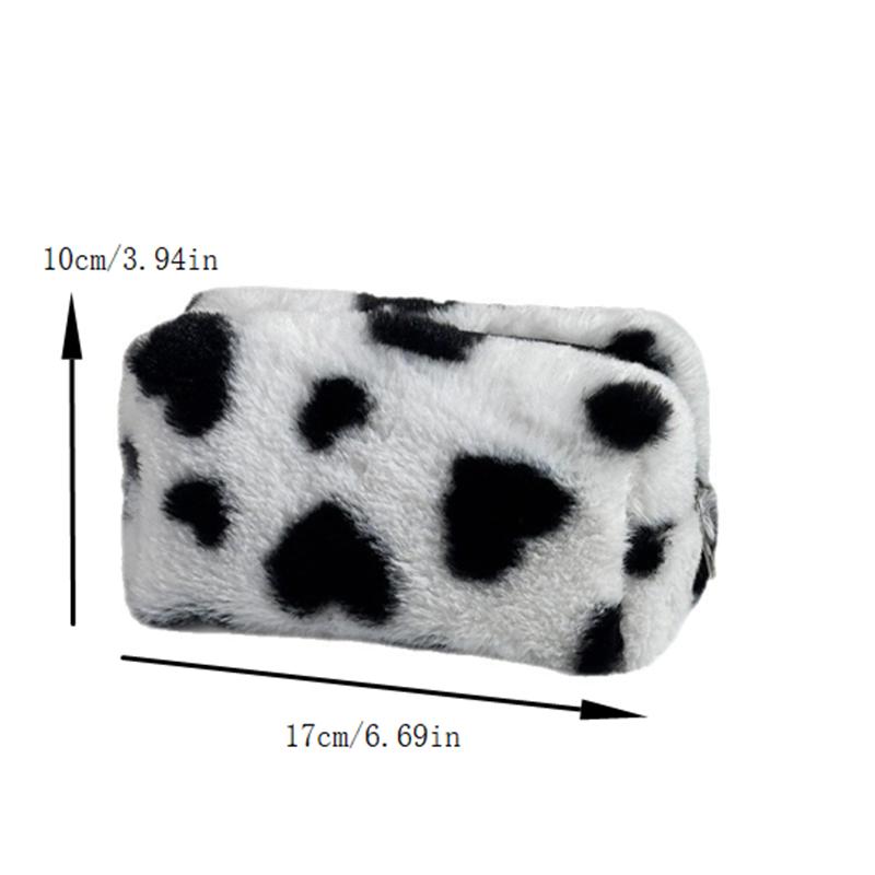 Милый плюшевый пенал с узором в виде сладких сердечек, девчачий, женский, большой вместимости, косметичка, дорожные портативные сумки для хранения, органайзер, подарки