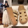 Мода Увеличенная Внутренняя Шнуровка Каблуки Обувь Женские Тапочки Платформа Закрытый Носок Слиперы Женские 2025 Шлепанцы Домашние Тапочки Платформа