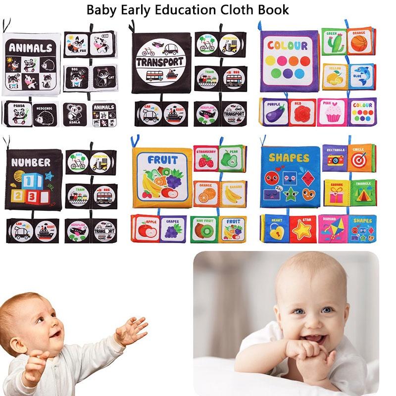 Прочный Моющийся Детский Тканевый Книжный Набор Игрушек Для Раннего Обучения И Интерактивной Игры Устойчивый К Разрывам И Издающий Звуки