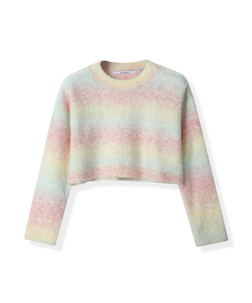 AVANDRESS Wool Gradation Crop Knit Rainbow