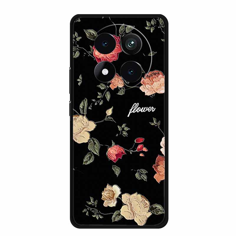 3D Emboss Case For Xiaomi Redmi Note 15 Phone Case Flowers Black Silicone Soft Back Cover Coque For Redmi Note 15 Pro Plus Case