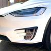 For Tesla Model X 2015-2020 Car Front Bumper Splitter Spoiler Covers Trim Fog Lights Eyebrow Wind Knife Car Interior Accessories