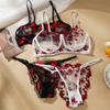 2-Piece Sexy Floral Embroidery Bras Suit Women Sheer Bra + Panties Underwear Set Intimates Breathable Sets