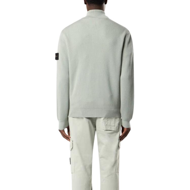 STONE ISLAND Коллекция Весна-Лето SS26 Свитер крупной вязки с воротником-стойкой и двойной молнией Винтажный Повседневный Унисекс свитер L1S155100126S00D8-V0055
