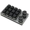 Mini Keypad 1 Handed Mechanical Keyboard Wired USB Programmable Macro 12 Key 2 Knob RGB Light Blue