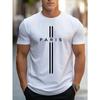 Men's Fashion Cotton Summer Loose Big Size Paris Breathable Printing Leisure Slim Plus Size Round Neck Short Sleeve T-shirt Tops