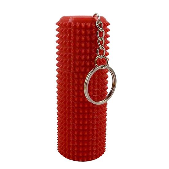 Spiky Grippie Stim Fidget Toy with Keychain Stress Relief 3D Printed Storage Box Pain Stimming Tool Teens Adults Portable Bumpy Roller Sensory Toy