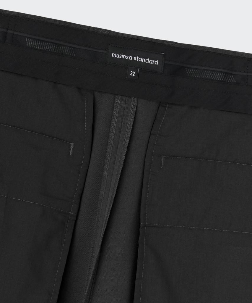 MUSINSA STANDARD Extra Wide Two-Tuck Hidden Elastic Waist Slacks [Gray]