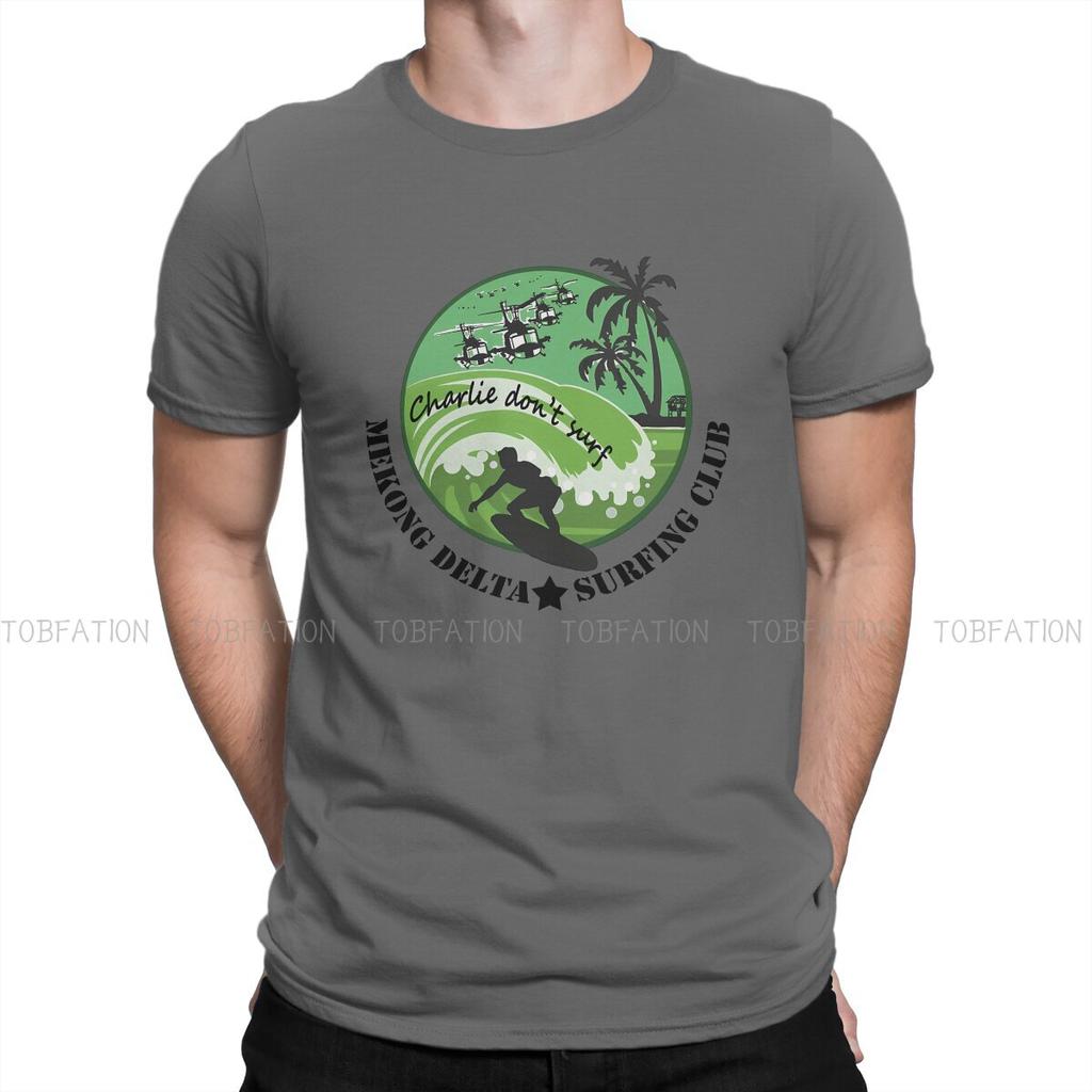 Surfing Creative TShirt for Men MEKONG DELTA SURF CLUB Round Neck Pure Cotton T Shirt Personalize Gift Clothes Streetwear