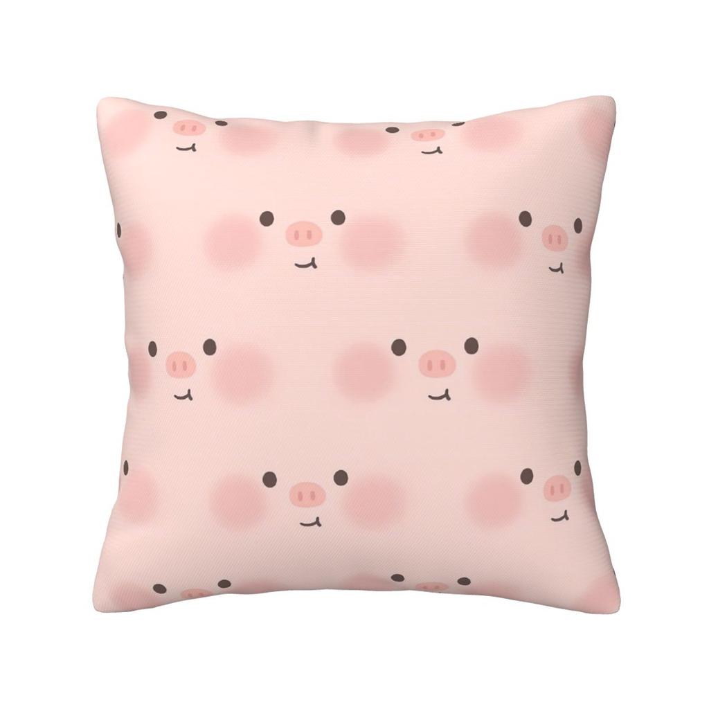 Funny Kawaii Pig Face Square Pillowcase Cushion Cover Pillow Case Throw Pillow Cover for Home Sofa Living Room