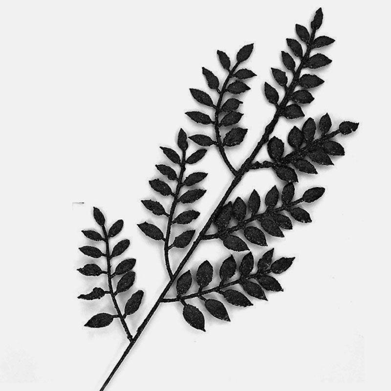 45Cm melon seed leaves, Christmas gold dust plastic leaves, Christmas tree photo frame European flower arrangement decorative bayberry leaves