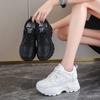 New Spring White Platform Women's Sneakers Lace-Up Thick Bottom Vulcanize Shoes Woman Pu Leather Breathable Sports Shoes Ladies