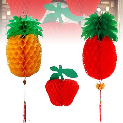 Ананас Яблоко Фонари Подвесные Украшения С Новым Годом Китайский CNY Фрукт