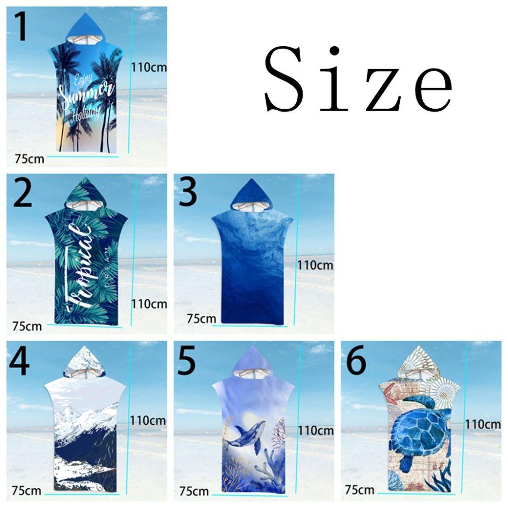 Fabric Bath Towel Hooded Swimming Bathrobe Surf Poncho Beach Towel  Cape Surfing