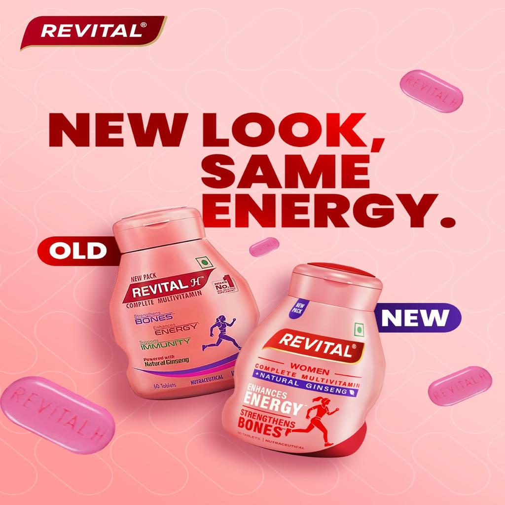 Revital H Woman 30S & Men 30S Combo Capsules, Energy Boost, Multivitamins for Daily Vitality, Immunity & Bone Support