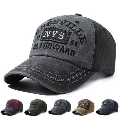 Весна Лето Мужская Бейсболка Повседневная Потертая Выстиранная Хлопковая Кепка с Вышивкой Буквами Изогнутый Козырек Купольная Повседневная Шляпа от Солнца