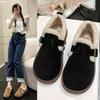 Autumn Winter New Large Thick Bottom with Cotton Thickened Women's Cotton Shoes One Step Full Pack Flat Bottomed Women's Boots