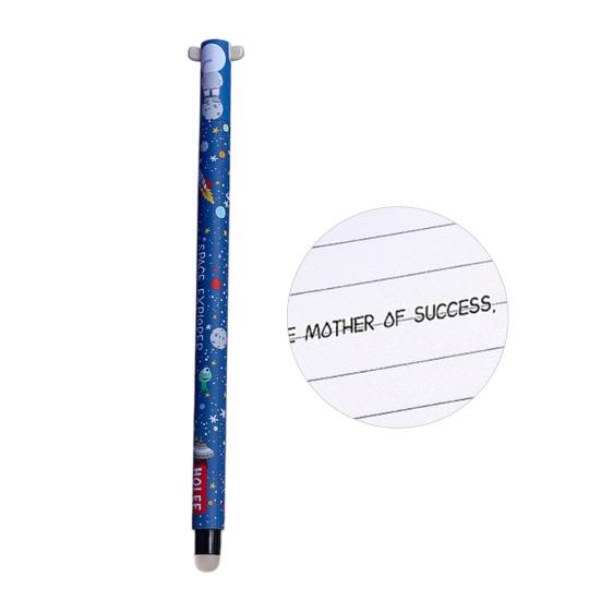 Стирающаяся ручка 0,7 мм с черными чернилами, с мягкой рукояткой, приятной для кожи, с милыми колпачками в виде животных, кнопочный механизм, перезаправляемые ручки, школьные принадлежности