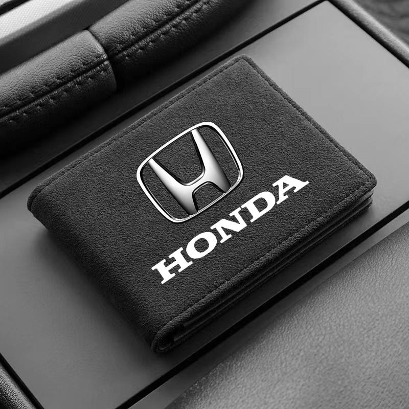 PU Leather Credit Card Case Car Driving Documents Protective Case For Honda Fit Mugen Insight Type S R VTEC DOHC Modulo Vezel Legend RR Si