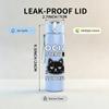 1PC Social Anxiety Black Cat Print 750ml Color Plastic Sports Water Bottle Leakproof Flip Straw Lid Suitable for Sports Office Home Use