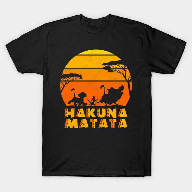 Asian Size Men Print T-shirt Hakuna Matata No-Cut Heat Transfer Print Cotton Tshirt