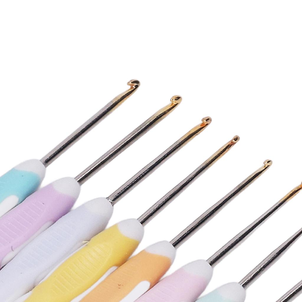 9pcs Aluminum Crochet Hooks Professional Portable Ergonomic Crochet Needles for Knitting Craft Yarn