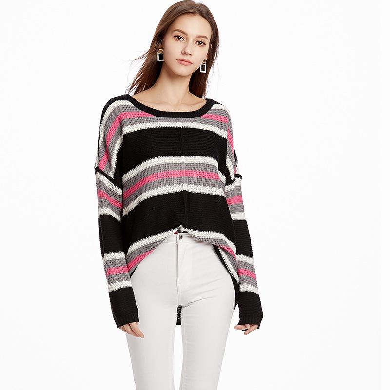 Popular women's knitted sweater European and American large-size women's clothing autumn and winter new pullover knitted sweater