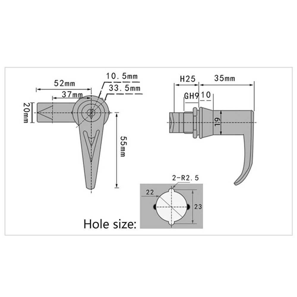 Fixing Handle Lock Zinc Alloy Electric Cabinet Door Lock New Distribution Cabinet Lock Garage Door