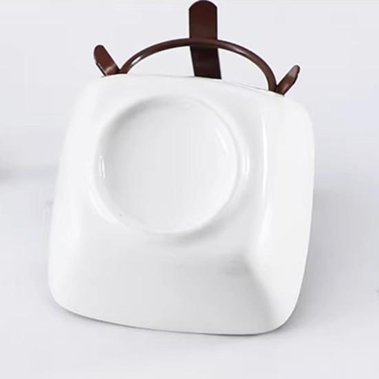 Chocolate Fondue Mugs Set with Forks 300ml Ceramic Melting Pot Set