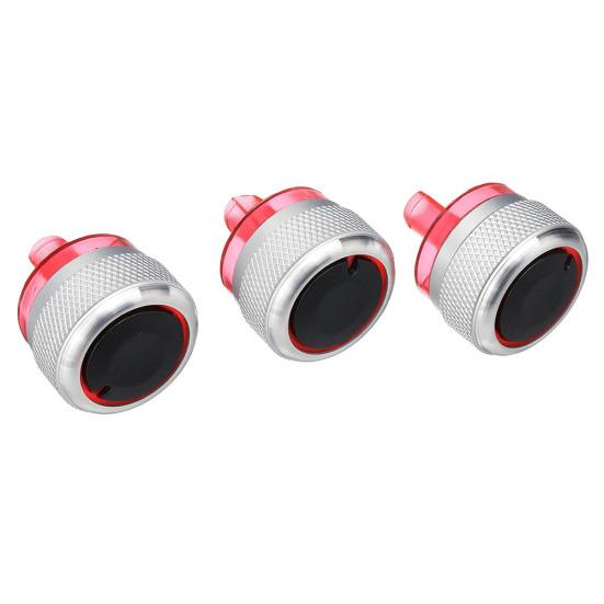 3 шт., набор кнопок переключателя обогревателя кондиционера из алюминиевого сплава для Peugeot 206 207