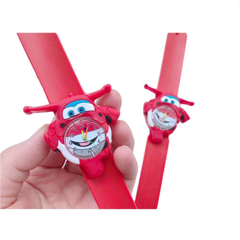 1 шт. Мультяшные часы Super Wings Фигурки самолетов Силиконовый ремешок ПВХ Модель Детский Подарок Игрушка